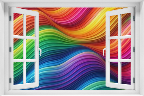 Abstract Rainbow Waves - 3D Rendered Curved Lines of Vibrant Colors, Abstract Art, Digital Illustration, Graphic Design, rainbow, colors, waves