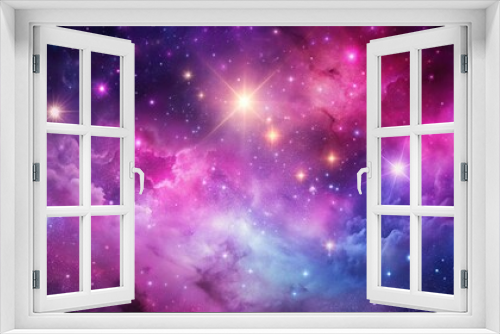 Abstract pink and purple outer space background with galaxy stars, creating fantastic sky, stars, outer space, background, purple, abstract