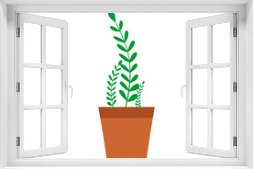 Fototapeta Naklejka Na Ścianę Okno 3D - Flat Houseplant Collection