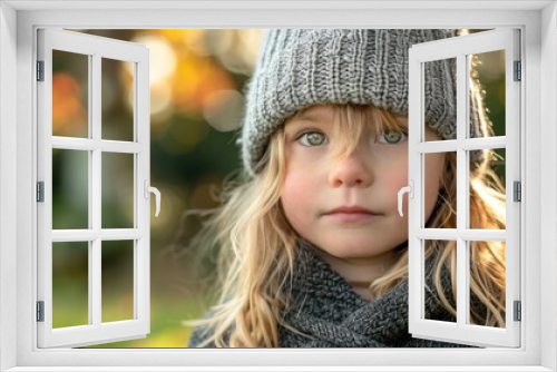 The girl in knitted hat