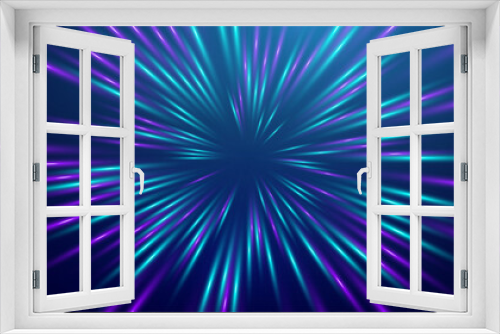 Fototapeta Naklejka Na Ścianę Okno 3D - Futuristic burst of light rays with blue and purple hues