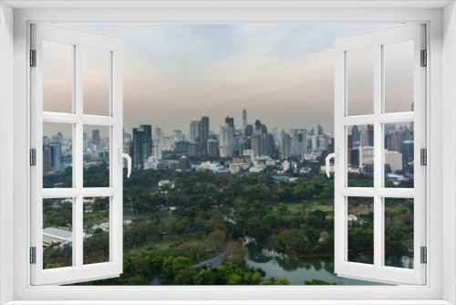 Fototapeta Naklejka Na Ścianę Okno 3D - skyline of bangkok seen from above