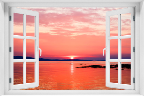 Fototapeta Naklejka Na Ścianę Okno 3D - sunset above the sea