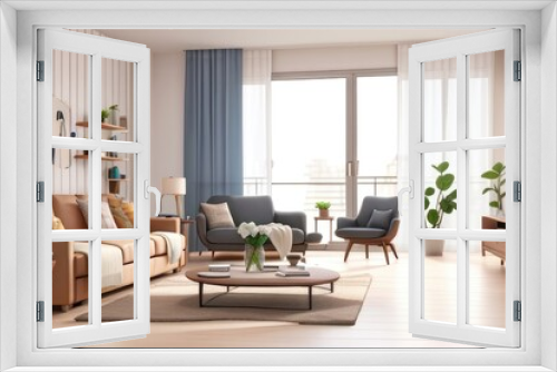 modern interior living room panorama