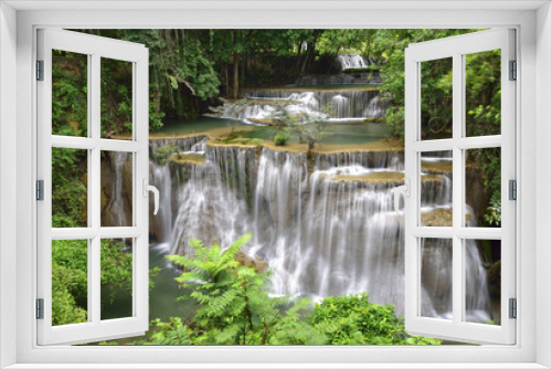 Fototapeta Naklejka Na Ścianę Okno 3D - Water fall in tropical deep forest