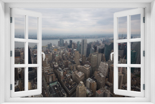 Fototapeta Naklejka Na Ścianę Okno 3D - paesaggi dall'alto della città di new york con grattacieli