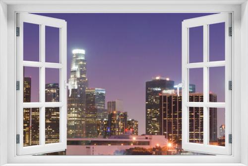 Fototapeta Naklejka Na Ścianę Okno 3D - Sunrise Los Angeles California Downtown City Skyline