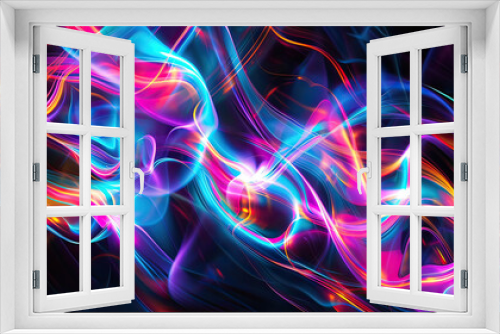 Neon Dynamic abstract background, AI generative