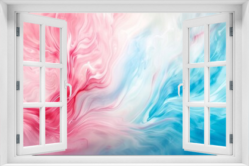 Vibrant abstract background with swirling blue and pink liquid paint blending