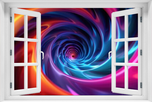 Vibrant spiraling optical illusion dynamic colors deep tunnel