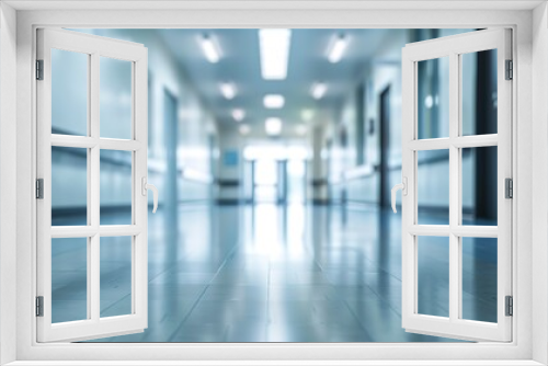 Empty blank corridor school with blurred background.