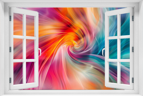 Vibrant swirling colors flow and blend in a dynamic abstract background.