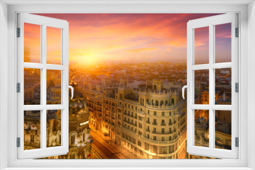 Fototapeta Naklejka Na Ścianę Okno 3D - Madrid, sunset