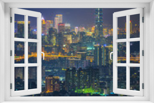 Fototapeta Naklejka Na Ścianę Okno 3D - Skyline of Xinyi District in downtown Taipei, Taiwan.