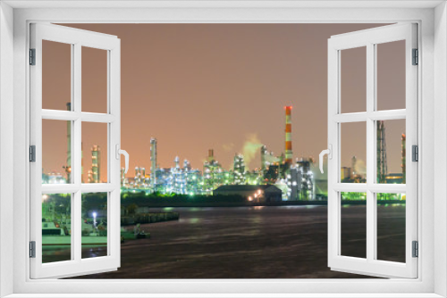 Fototapeta Naklejka Na Ścianę Okno 3D - Night view of Factories in Kawasaki, Kanagawa, Japan