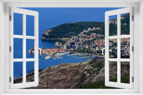 Fototapeta Naklejka Na Ścianę Okno 3D - Panoramic view of medieval town Budva. Montenegro, Europe. 
