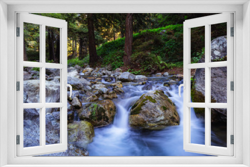 Fototapeta Naklejka Na Ścianę Okno 3D - Waterfall in Forest