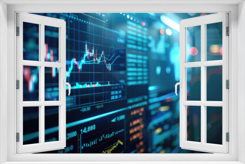 Explore a sleek, modern digital background showcasing holographic visuals of mutual fund performance for financial analysis and presentations.