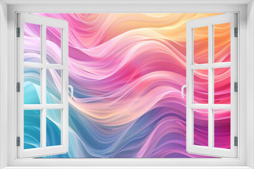 A colorful wave with a blue and pink stripe