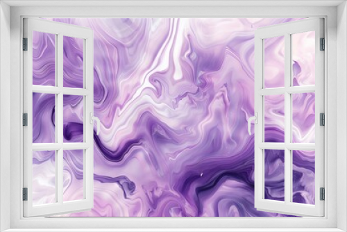 An abstract artwork featuring a dynamic, fluid design with various shades of lighter dynamic colors, along with white and pastel purple accents.