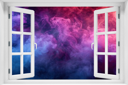 Abstract Swirling Purple and Blue Smoke on a Dark Background