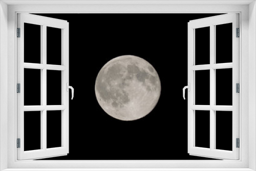 Fototapeta Naklejka Na Ścianę Okno 3D - Full moon on black background.
