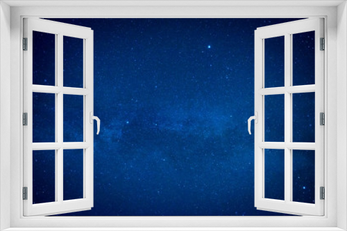 Fototapeta Naklejka Na Ścianę Okno 3D - Blue dark night sky with many stars
