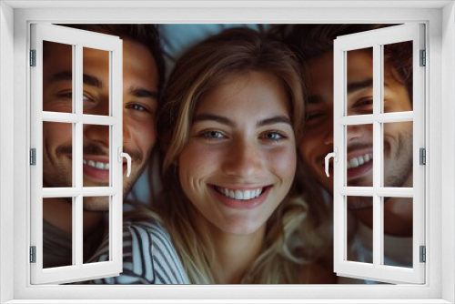 Polyamorous Friends Relaxing Together in Bed