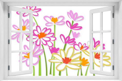 Fototapeta Naklejka Na Ścianę Okno 3D - Freehand colorful flower sketch