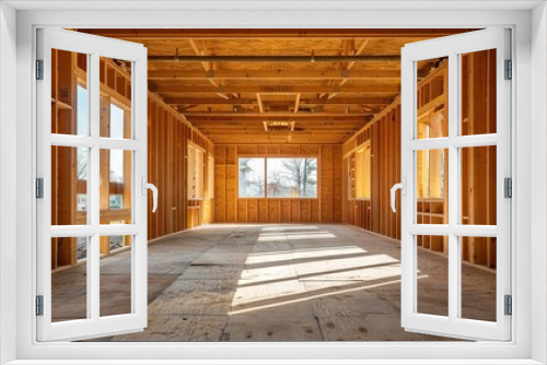   A spacious chamber adorned with extensive wooden panels and numerous windows along its periphery