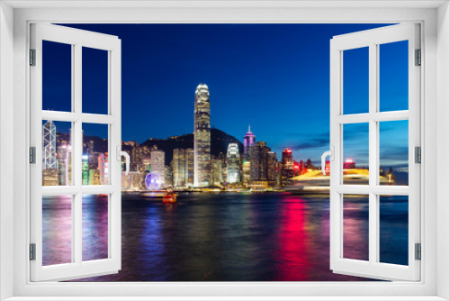 Fototapeta Naklejka Na Ścianę Okno 3D - Hong Kong night