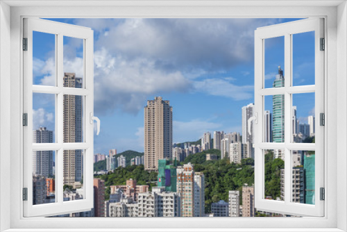 Fototapeta Naklejka Na Ścianę Okno 3D - Skyline of Hong Kong City