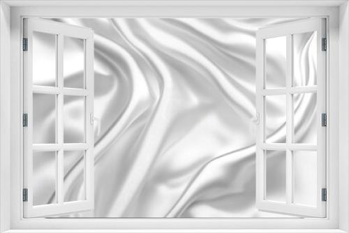 Elegant White Silk Fabric Background with Smooth Waves and Flowing Texture