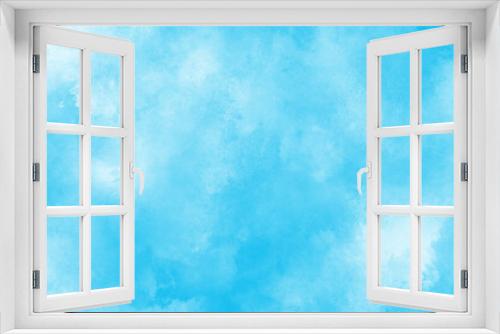 Hand painted abstract soft sky blue watercolor sky and clouds, Watercolor illustration art marble painting sky, soft light blue abstract gradient sky watercolor background wallpaper with clouds.	