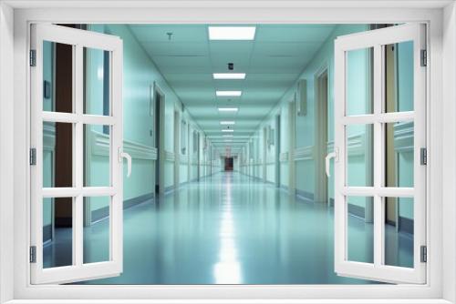 orderly institutional corridor in hospital