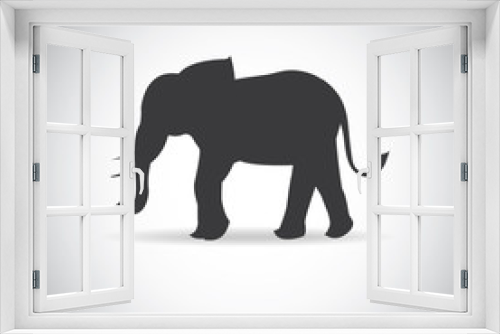 Fototapeta Naklejka Na Ścianę Okno 3D - silhouette elephants