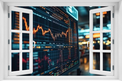 Stock market data display showing falling stock values in financial crisis