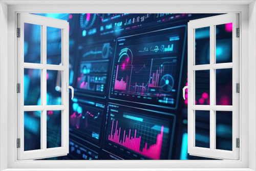 A close-up of a digital dashboard displaying real-time data and analytics, representing business automation and strategy