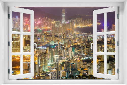 Fototapeta Naklejka Na Ścianę Okno 3D - Hong Kong city skyline at sunset