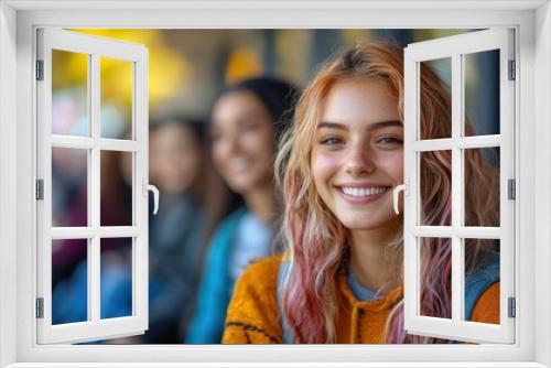 Positive Young Friends Meeting Outdoors At A Cafe