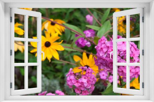 Fototapeta Naklejka Na Ścianę Okno 3D - Pink and yellow flowers