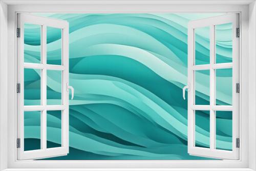 Gentle abstract waves in varying shades of teal and aqua, Ai Generated