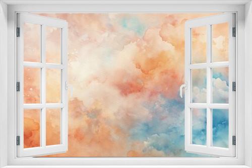 Warm and inviting abstract watercolor texture featuring soft orange, pink, and beige hues with subtle blue undertones on a light, neutral background.