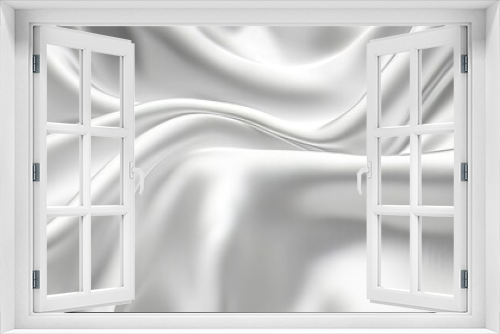 White gray satin texture that is white silver fabric silk panorama background with beautiful soft blur pattern natural. --ar 16:9 --v 6.1 Job ID: 2a95bd64-856e-4a45-8190-67a4f52e3b97