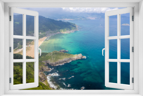 Fototapeta Naklejka Na Ścianę Okno 3D - Panoramic view of Urdaibai and Cantabrian coast, Bizkaia, Spain