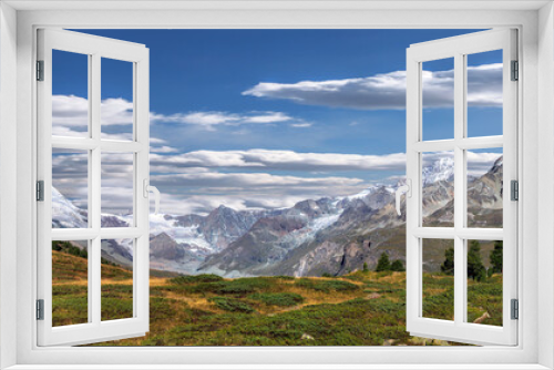 Panorama of Swiss Alps with Matterhorn, Zermatt area