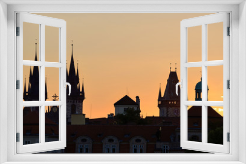 Fototapeta Naklejka Na Ścianę Okno 3D - Prague - spires of the old town