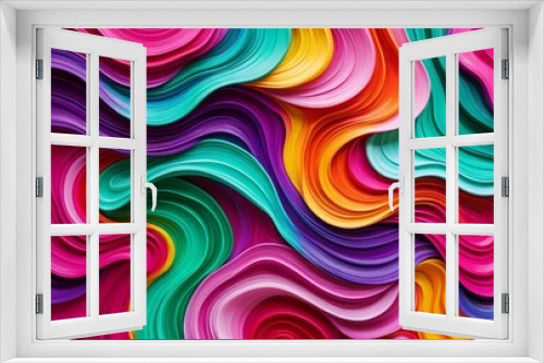 Colorful rainbow wavy texture. Bold oil paint thick stroke background. Volumetric acrylic wallpaper. Daub rough backdrop. Design for interior poster for Pediatric Hospital, Children's Cancer Center.