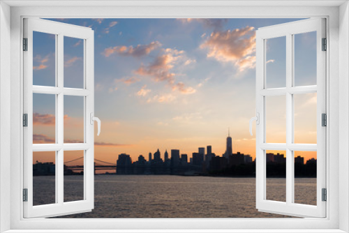 Fototapeta Naklejka Na Ścianę Okno 3D - New York at sunset