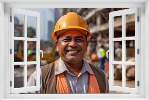 Portrait of a middle aged businessman on construction site